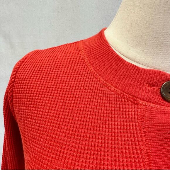 Everlane waffle knit henley onesie button up jumpsuit in currant size XXS - Picture 13 of 16